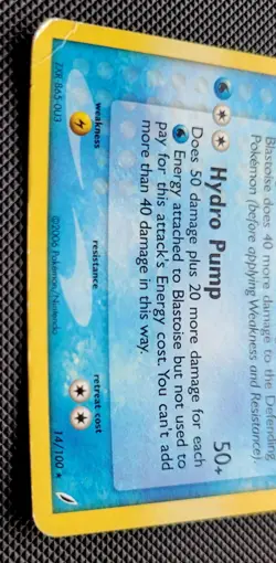 Pokemon Card TCG Blastoise Rare Holo EX Crystal Guardians 14/100 Vintage 2006 - Image 3