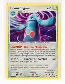 ~PT~ PORTUGUESE Bronzong Holo DP Mysterious Treasures 6/123 Pokemon Card (Z1) - Image 1