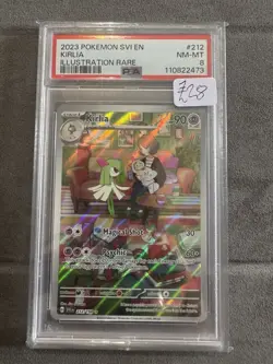2023 Pokemon Scarlet & Violet #212 Kirlia Illustration Rare PSA 8 Graded Card - Image 1