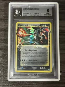 Pokemon Charizard Gold Star EX Dragon Frontiers Holo Card #100 Beckett 8 - Image 1