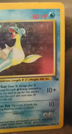 Pokemon Fossil Lapras # 10/62 Holo Foil Mp Rare Gaming Card TCG WOTC Vintage - Image 3