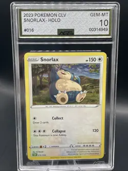 Pokemon TCG 2023 Snorlax 016/034 Trading Card Game Classic Holo AGS 10 Gem Mint - Image 1