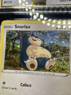 Pokemon TCG 2023 Snorlax 016/034 Trading Card Game Classic Holo AGS 10 Gem Mint - Image 3