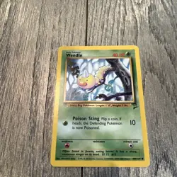 Pokemon TCG Weedle Card 100/130 Common, Base Set 2 - Image 1