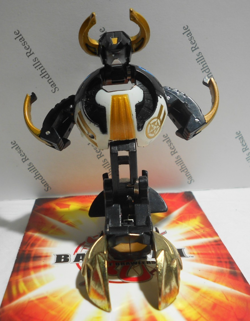 Bakugan Gigan Taures Black Haos BakuTech 570G w/ matching gate card - Image 2