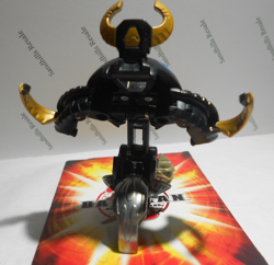 Bakugan Gigan Taures Black Haos BakuTech 570G w/ matching gate card - Image 5