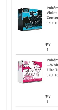 Pokemon Center Black Bolt and White Flare ETB (Both Sets) - Image 2