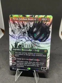 Tyvar, Jubilant Brawler (Borderless) (Step-and-Compleat Foil) Phyrexia MTG 476 - Image 1