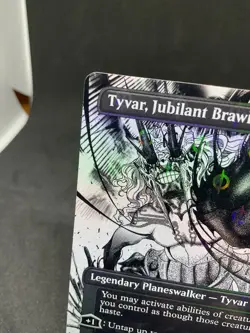 Tyvar, Jubilant Brawler (Borderless) (Step-and-Compleat Foil) Phyrexia MTG 476 - Image 3