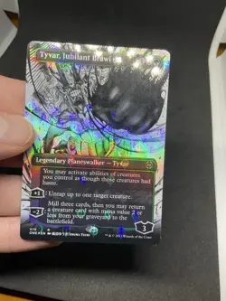 Tyvar, Jubilant Brawler (Borderless) (Step-and-Compleat Foil) Phyrexia MTG 476 - Image 4