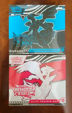Pokemon Black Bolt and White Flare Elite Trainer Box ETB Set of 2 - Image 1