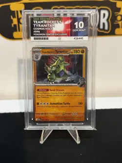 Team Rocket’s Tyranitar 096/182 - Pokemon Center Stamped - ACE 10 - Image 1