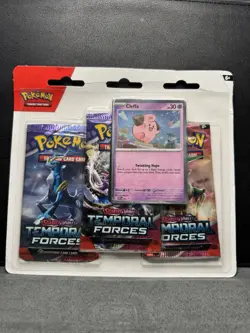 Pokemon TCG 3 Pack - Scarlet & Violett - Temporal Forces Cleffa Sealed - Image 1