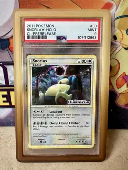 PSA 9 MINT Snorlax Call of Legends Holo Stamp CL-Prerelease 33/95 Pokemon 2011 - Image 1