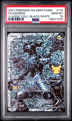 2021 POKEMON CELEBRATIONS CLASSIC COLLECTION #114 FULL ART/ZEKROM PSA 10 - Image 1