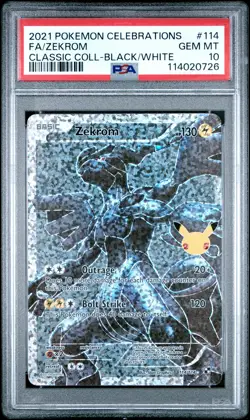 2021 POKEMON CELEBRATIONS CLASSIC COLL #114 FULL ART/ZEKROM PSA 10 - Image 1