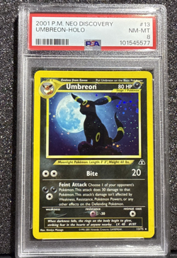 2001 POKEMON NEO DISCOVERY #13 UMBREON-HOLO PSA 8 - Image 1