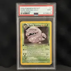 2000 POKEMON ROCKET 1ST ED #14 DARK WEEZING-HOLO PSA 9 - Image 1