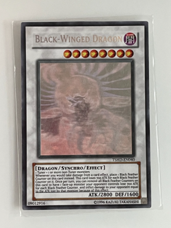 Yugioh Black-Winged Dragon TSHD-EN040 Ghost RARE Shining Darkness - Image 1
