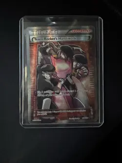 POKEMON TEAM ROCKET'S HANDIWORK 124/124 FULL ART TRAINER FATES COLLIDE NM-M - Image 1
