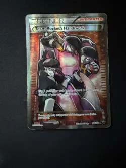 POKEMON TEAM ROCKET'S HANDIWORK 124/124 FULL ART TRAINER FATES COLLIDE NM-M - Image 2