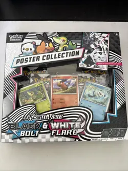 POKEMON SV10.5 BLACK BOLT WHITE FLARE POSTER COLLECTION BOX SEALED - Image 1