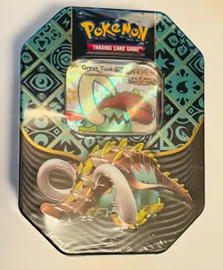 Paldean Fates Great Tusk Ex Tin - New & Sealed - Pokemon TCG - Image 1