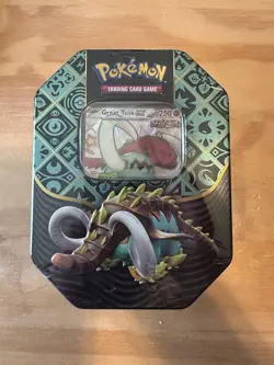 Paldean Fates Great Tusk Ex Tin - New & Sealed - Pokemon TCG - Image 1