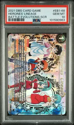 Dragon Ball Super Card Game Heroines Lineage EB1-68 SCR Battle Evolution PSA 10 - Image 1