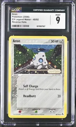 CGC 9 ARON EX LEGEND MAKER 48 REVERSE HOLO FOIL POKEMON MINT - Image 1