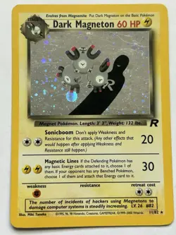 Pokemon Dark Magneton TCG Holo Rare Card 11/82 Unlimited - Image 1
