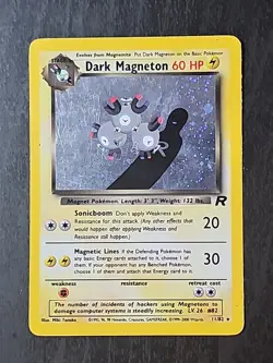 Pokemon Dark Magneton TCG Holo Rare Card 11/82 Unlimited - Image 1