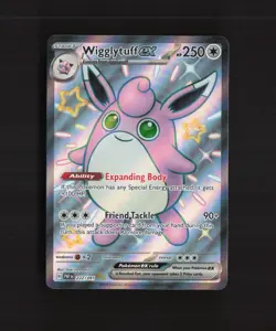 Wigglytuff ex 222/091 Paldean Fates Full Art Shiny Rare Holo Pokemon Card NM - Image 1