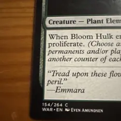 Bloom Hulk MTG Magic the Gathering Card NM Near Mint WAR - Image 3