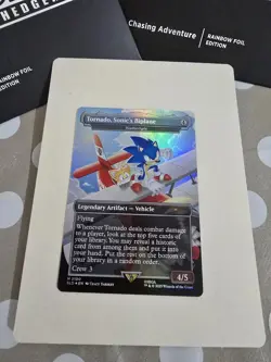 Tornado, Sonic’s Biplane (Weatherlight) FOIL IN HAND MtG Sonic Secret Lair SLD - Image 1