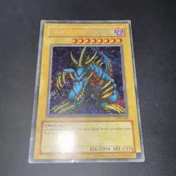 YUGIOH Tri-Horned Dragon LOB-000 Secret Rare Reverse Foil Error - Image 1