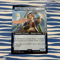 O'aka, Traveling Merchant Extended Art FFX Final Fantasy MTG Magic the Gathering - Image 1