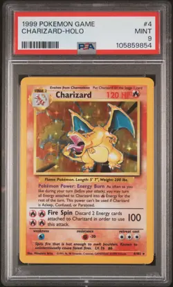 1999 POKEMON GAME #4 CHARIZARD-HOLO PSA 9 - Image 1
