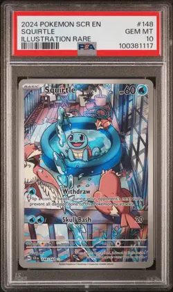 2024 POKEMON SCR EN-STELLAR CROWN ILLUSTRATION RARE #148 SQUIRTLE PSA 10 - Image 1