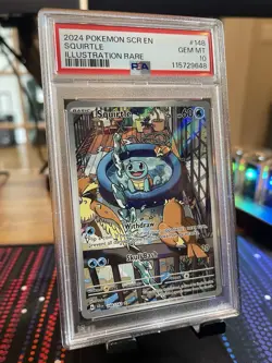 2024 POKEMON SCR EN-STELLAR CROWN ILLUSTRATION RARE #148 SQUIRTLE PSA 10 - Image 1
