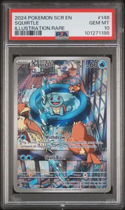 2024 POKEMON SCR EN-STELLAR CROWN ILLUSTRATION RARE #148 SQUIRTLE PSA 10 - Image 1