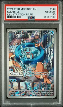2024 POKEMON SCR EN-STELLAR CROWN ILLUSTRATION RARE #148 SQUIRTLE PSA 10 - Image 1