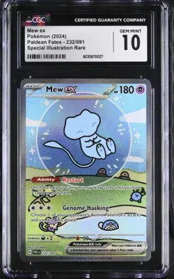 POKEMON CGC 10 Gem Mint 2024 SV Paldean Fates Mew ex 232/091 SIR Bubble Mew - Image 1