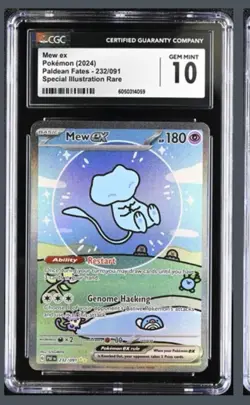 POKEMON CGC 10 Gem Mint 2024 SV Paldean Fates Mew ex 232/091 SIR Bubble Mew - Image 1