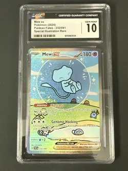 POKEMON CGC 10 Gem Mint 2024 SV Paldean Fates Mew ex 232/091 SIR Bubble Mew - Image 3