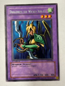 Yugioh LOB-086 Dragoness the Wicked Knight 1st Ed. Vintage Mint out of Pack + - Image 2