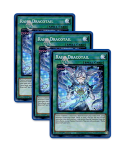 Yugioh! Rahu Dracotail JUSH-EN009 (SR) 1st Ed 3x "Dracotail Deck Support" - Image 1