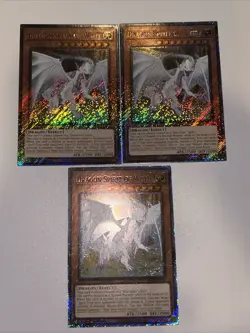 3x Dragon Spirit of White 1st Edition Platinum Secret RA04-EN265 Yugioh Playset - Image 2