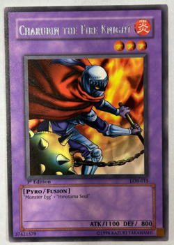 Yugioh LOB-015 Charubin the Fire Knight 1st Ed. Vintage Orig. Mint out of Pack + - Image 2