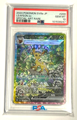 PSA 10 Leafeon ex SAR 200/187 Terastal Festival sv8a 2024 Pokemon Card Japanese - Image 1